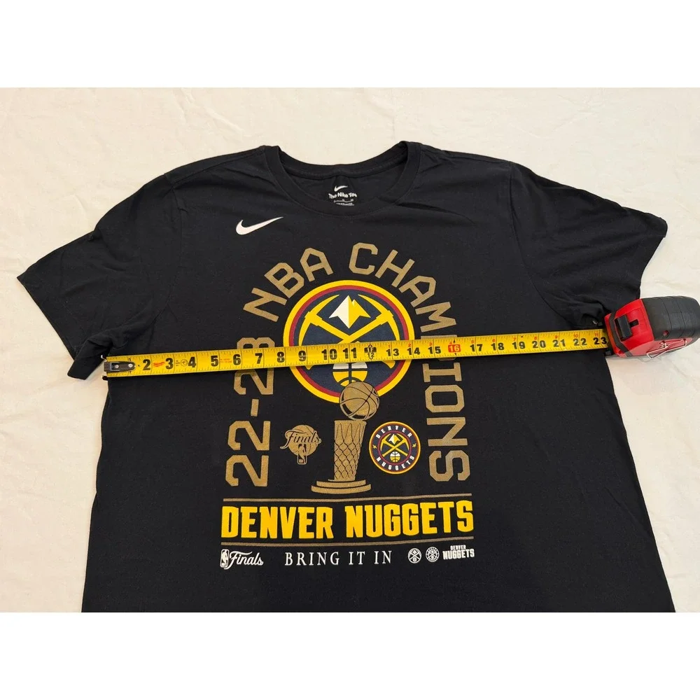 Nike Denver Nuggets 2022-23 NBA Champions T-Shirt Mens XL Black Short Sleeve